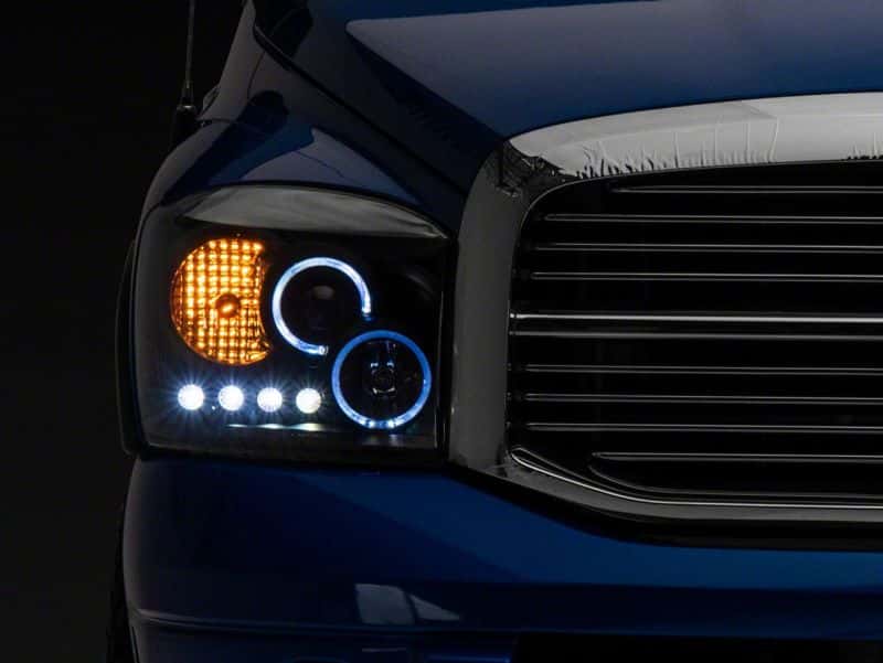 Raxiom — Raxiom 06-08 Dodge RAM 1500 LED Halo Projector Headlights- Blk Housing (Clear Lens)
Headlights - view 2