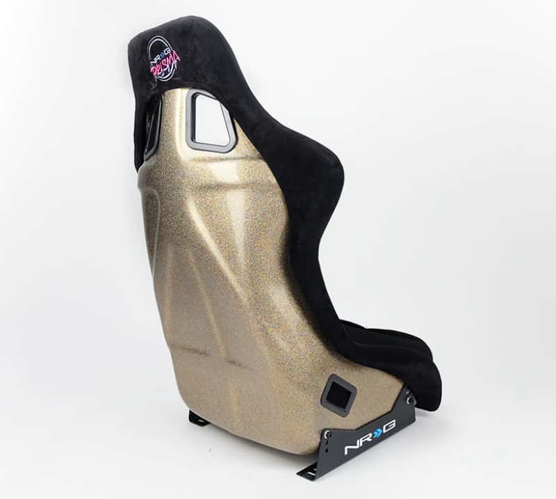NRG — NRG FRP Bucket Seat ULTRA Edition - Large (Black Alcantara/Gold Glitter Back) - view 4