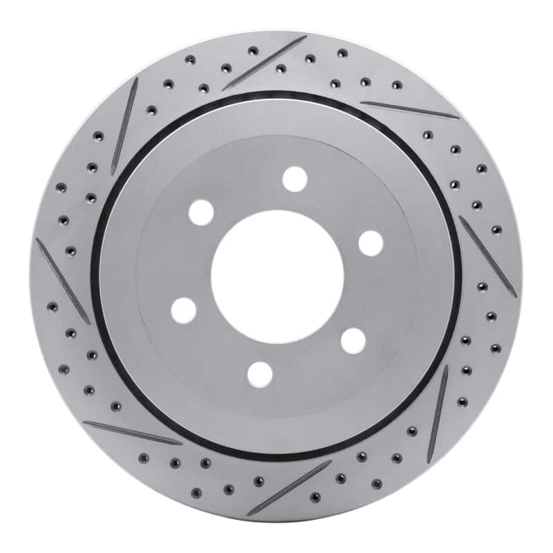 R1 Concepts — R1 07-17 Ford Expedition Rear Left Drilled & Slotted Geo-Carbon Rotor - view 1