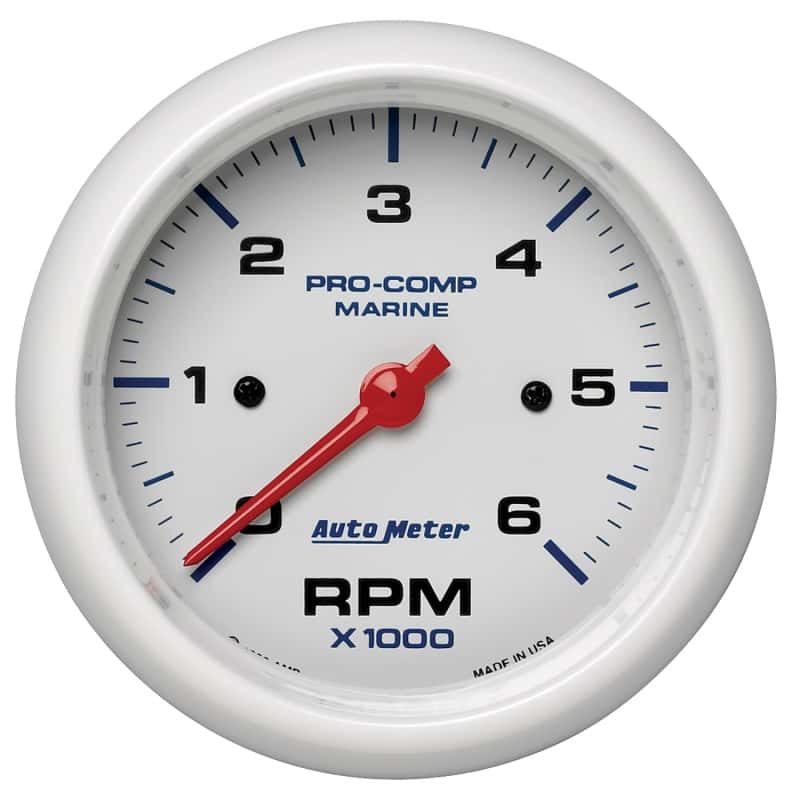 AutoMeter — Autometer Marine White Ultra-Lite Gauge 3-3/8in Tachometer 6K RPM
3.4" TACH 6KRPM MW - view 1