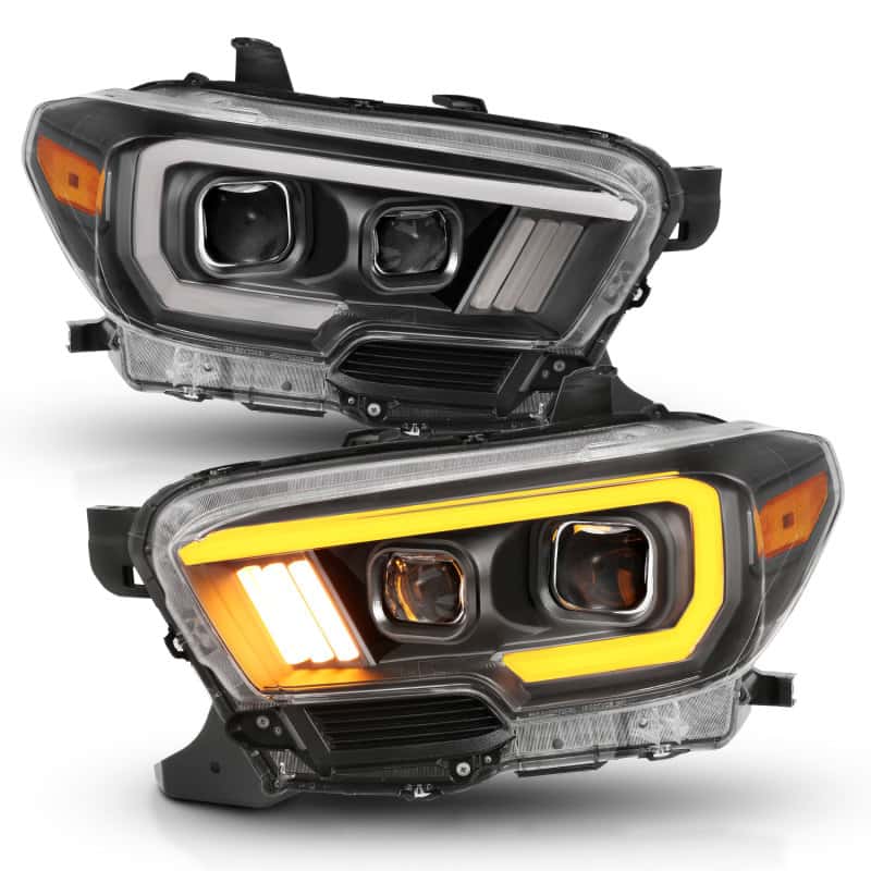 ANZO — ANZO 2016-2017 Toyota Tacoma Projector Headlights w/ Plank Style Switchback Black w/ Amber w/ DRL
Projector Headlights
Head Light Set - view 4