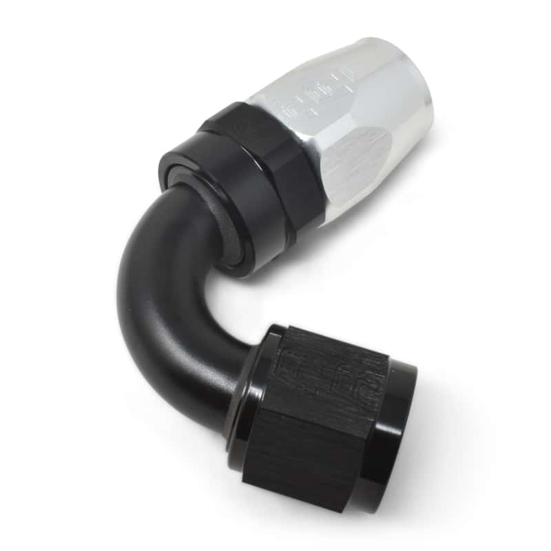 Russell — Russell Performance -8 AN Black/Silver 120 Degree Tight Radius Full Flow Swivel Hose End
Hose Fitting - view 6