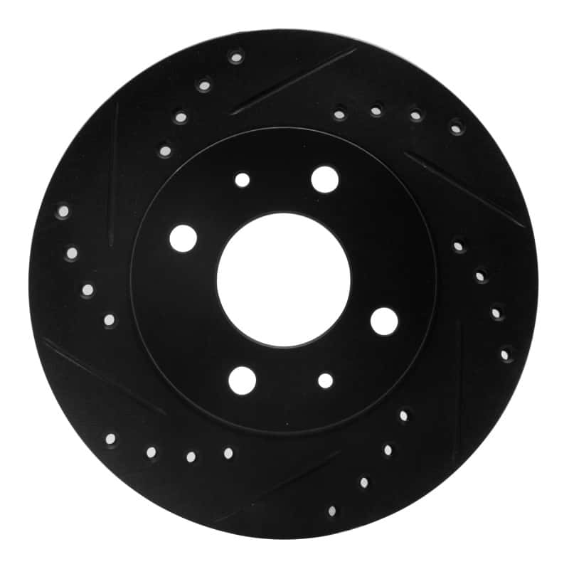 R1 Concepts — R1 86-17 Nissan NX Front Left Drilled & Slotted Black Brake Rotor
R1 Brake Rotor Drill - view 1