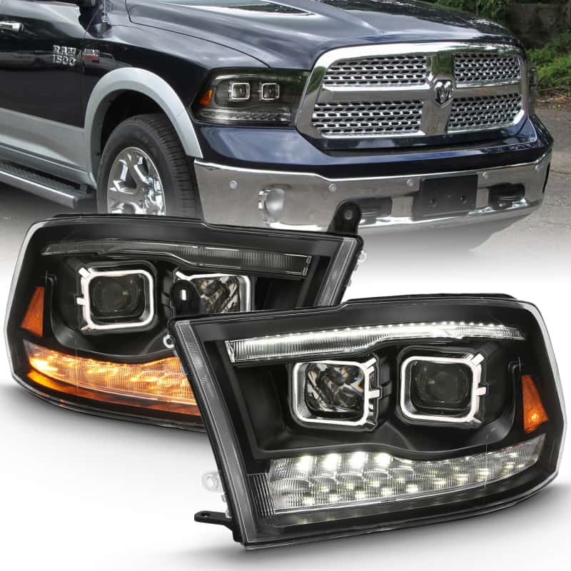 ANZO — ANZO 2009-2018 Dodge Ram 1500 Projector H.L. Switchback Black Amber
Head Light Set
HdLtSet - view 2