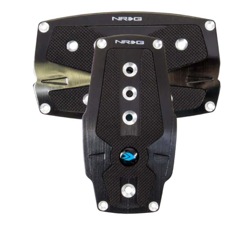 NRG — NRG Brushed Aluminum Sport Pedal A/T - Black w/Black Rubber Inserts - view 2