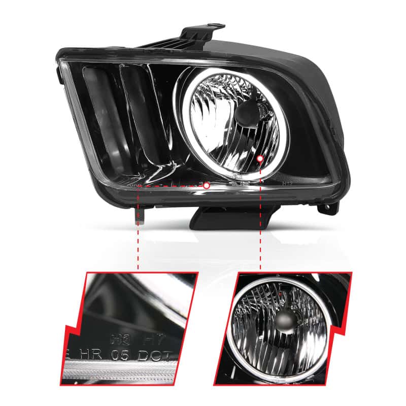 ANZO — ANZO 2005-2009 Ford Mustang Crystal Headlights w/ Halo Black (CCFL)
Head Light Set
HdLtSet - view 10