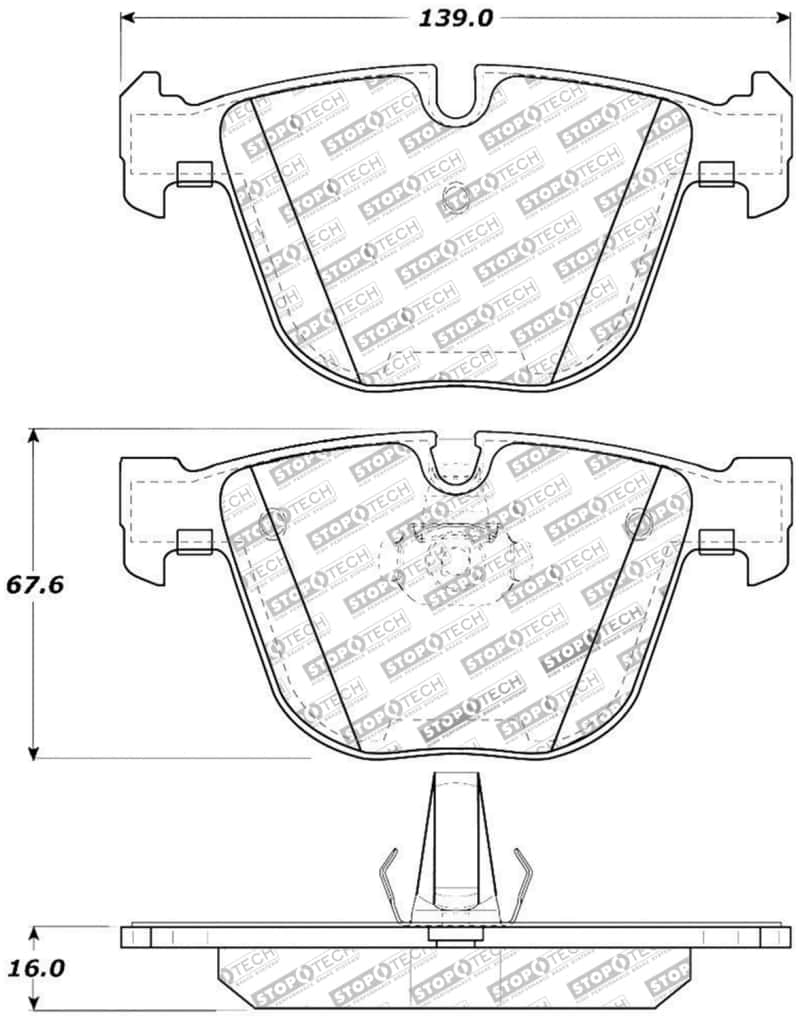 Stoptech — StopTech Performance 06-09 BMW M5 E60 / 07-09 M6 E63/E63 Rear Brake Pads
Sprt Brk Pad W/Hdwr - view 8