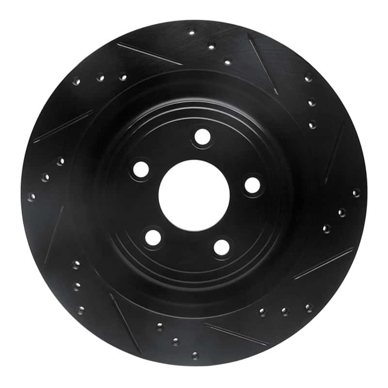 R1 Concepts — R1 06-15 Jaguar Super V8 Rear Right Drilled & Slotted Black Brake Rotor
R1 Brake Rotor Drill - view 1