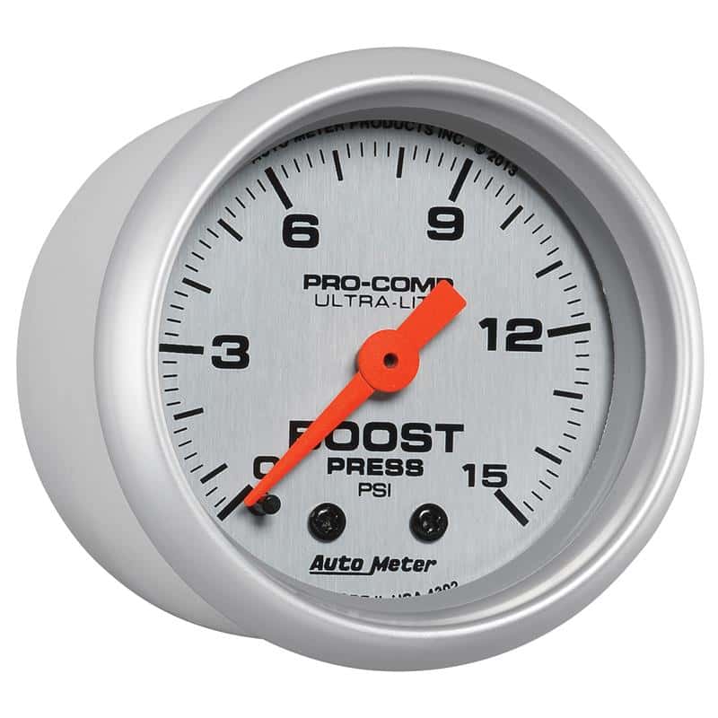 AutoMeter — Autometer Ultra-Lite 52mm 0-15 PSI Mechanical Boost Gauge
2" BOOST PRESS, 0-15 - view 4