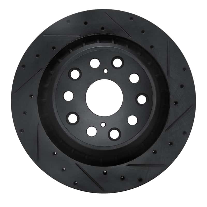 R1 Concepts — R1 07-17 Lexus LS460 Right Rear Drilled & Slotted Black Brake Rotor
R1 Brake Rotor Drill - view 1