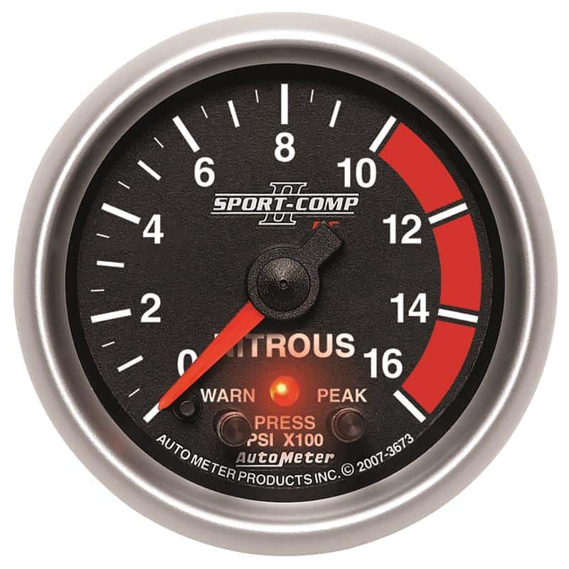 AutoMeter — Autometer Sport-Comp II Pro Control 52mm 1600 PSI Nitrous Pressure Gauge
2-1/16" NITROUS, 0-1 - view 2