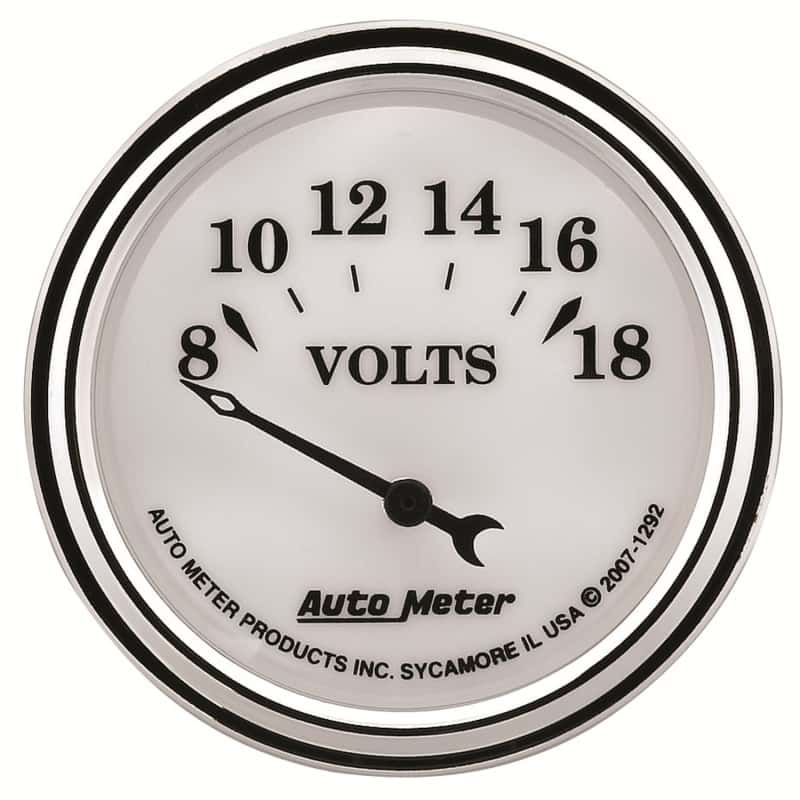 AutoMeter — AutoMeter Gauge Voltmeter 2-1/16in. 18V Elec Old Tyme White II
2-1/16" VOLTMETER, 8 - view 1
