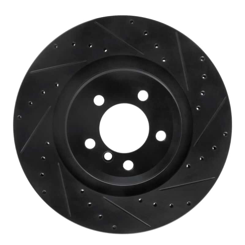 R1 Concepts — R1 07-08 BMW ALPINA B7 Rear Right Drilled & Slotted Black Brake Rotor
R1 Brake Rotor Drill - view 1