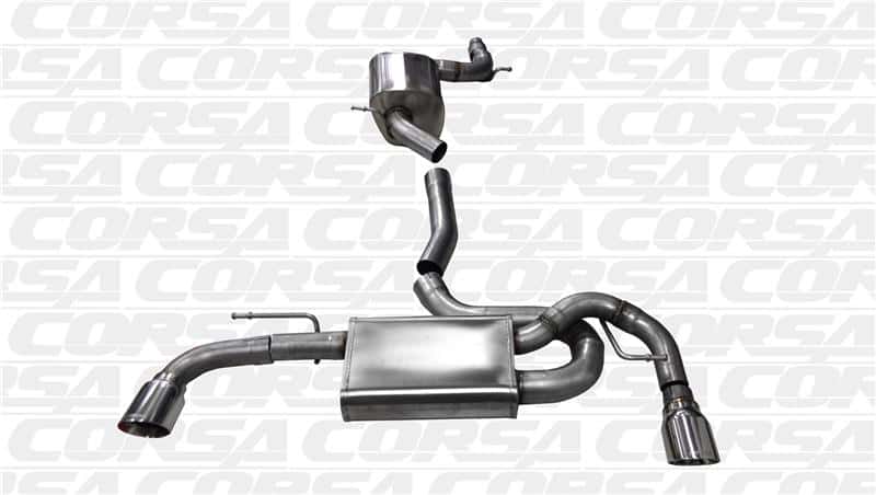 CORSA Performance — Corsa 2010-2014 Volkswagen GTI Mk6 Polished Touring 3.0in Cat-Back Dual Exit Polished Pro-SeriesTips
Exhaust - view 4