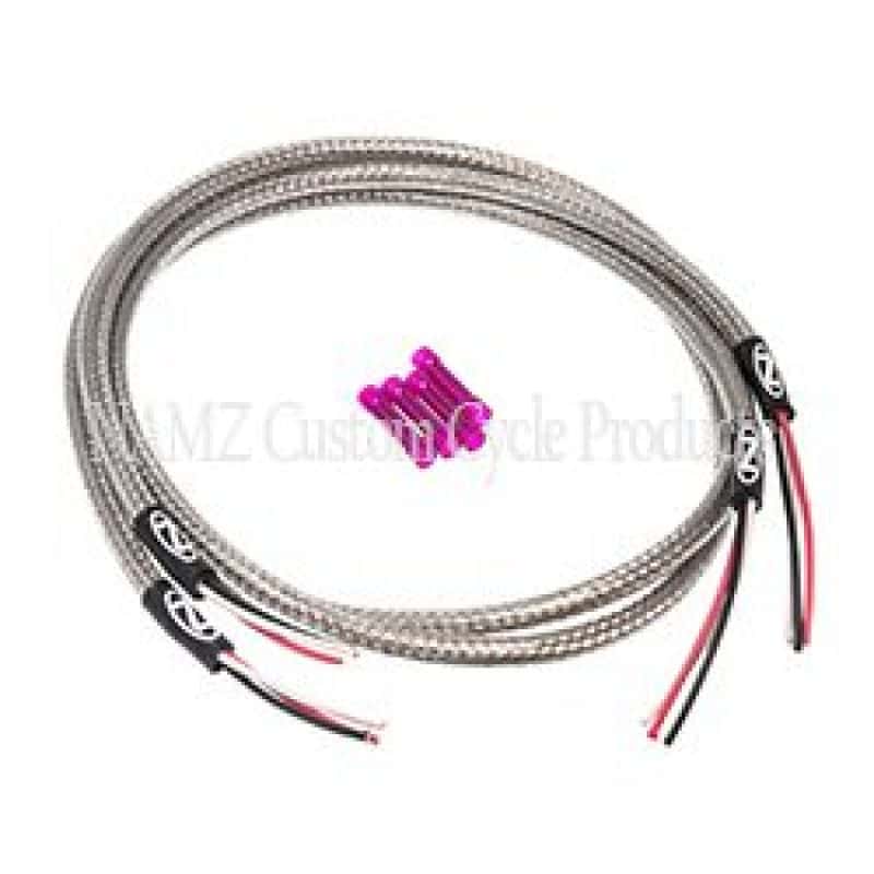 NAMZ — NAMZ Turn Signal Harness 36in. (SS Braided & Clear Coated - For Switch Housing Mounted Signals) - view 2