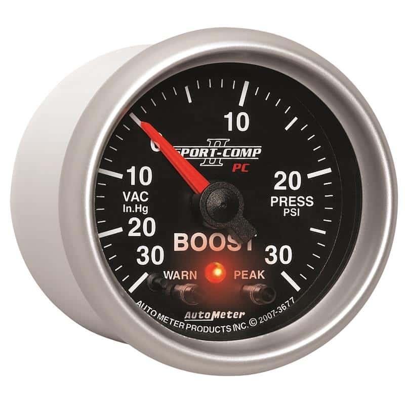 AutoMeter — Autometer Sport-Comp II 52mm 30 IN HG / 30 PSI Electronic Boost/Vacuum Gauge
2-1/16" BOOST-VAC, 3 - view 6