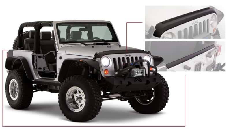 Bushwacker — Bushwacker 07-18 Jeep Wrangler Trail Armor Hood and Tailgate Protector Excl Power Dome Hood - Black
Trail Armor - view 1
