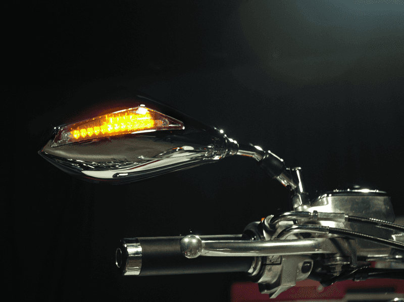 BikeMaster — BikeMaster Universal Mirror with Integrated Turn Signals 10mm - Pair - Chrome - view 2