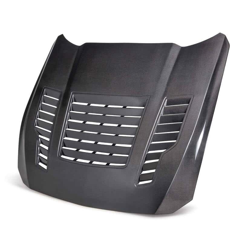 Anderson Composites — Anderson Composites 2024 Ford Mustang Type-GT4 Double-Sided Carbon Fiber Hood - view 1