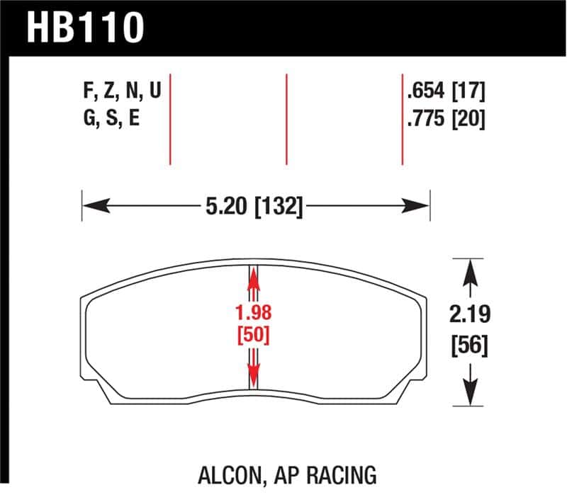 Hawk Performance — Hawk AP CP5200 Caliper HP+ Street Brake Pads
Disc Brake Pad - view 1