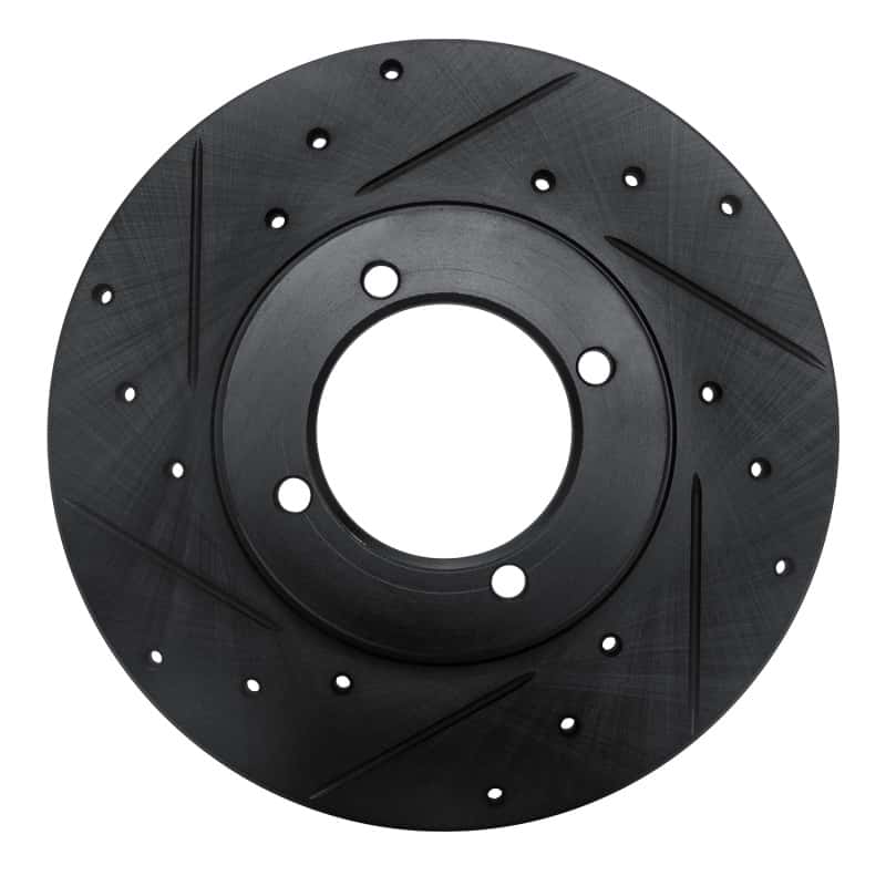 R1 Concepts — R1 70-73 Nissan 240Z Front Left Drilled & Slotted Black Brake Rotor
R1 Brake Rotor Drill - view 1