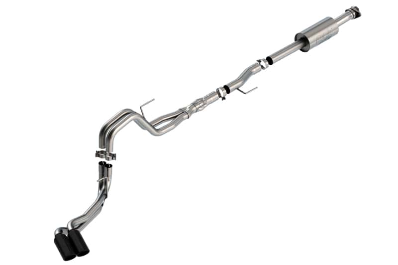 Borla — Borla F-150 2021 5.0L 4dr CC SB EC STB Lariat/KR/Platnm/LTD 3/2.25 DSE Cat-Back ATAK Black CHR Tips
Cat-Back System - view 1