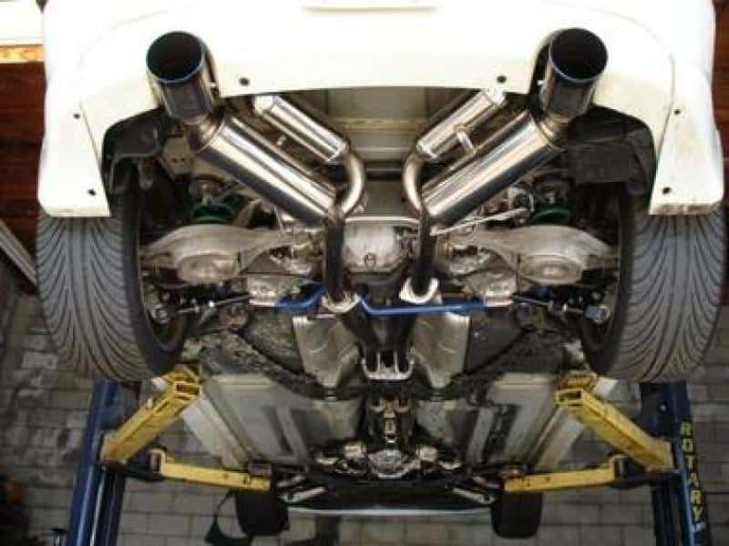HKS — HKS 03-07 G35 Dual Hi-Power Ti Tip Catback Exhaust (SUS304 NO COATING) - view 1