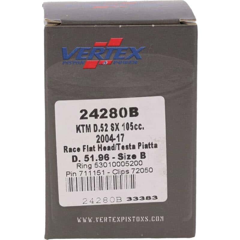 Vertex Pistons — Vertex Piston 04-11 KTM 105 SX 105cc Cast Race Piston Kit - view 4