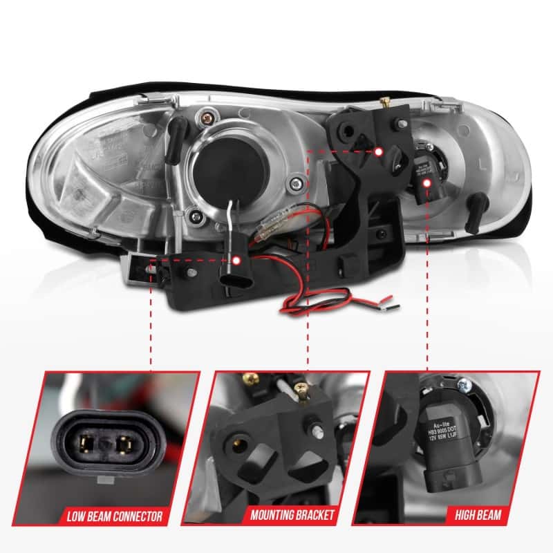 ANZO — ANZO 1998-2002 Chevrolet Camaro Projector Headlights w/ Halo Black
Head Light Set
HdLtSet - view 6