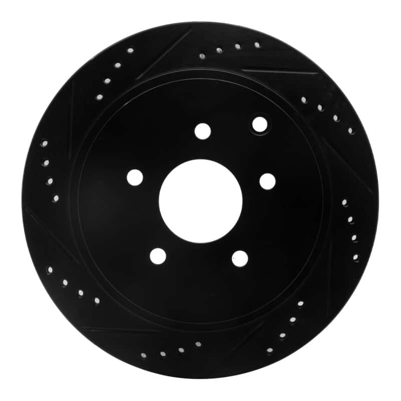 R1 Concepts — R1 2003-2024 Infiniti M37 Rear Left Drilled & Slotted Black Brake Rotor
R1 Brake Rotor Drill - view 1