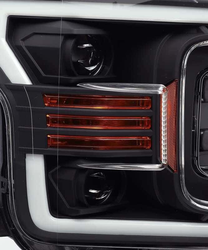 AlphaRex — AlphaRex 18-19 Ford F-150 PRO-Series Proj Headlights Plank Style Matte Blk w/Activ Light/Seq Signal
Projector Headlights - view 4