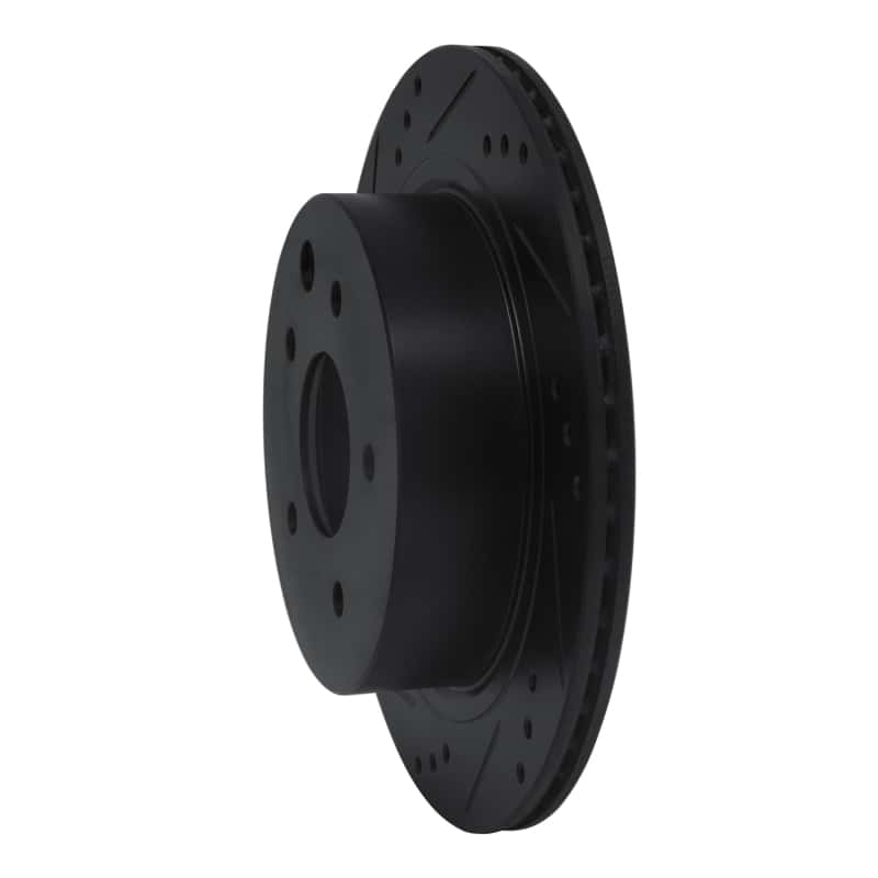 R1 Concepts — R1 02-06 Infiniti M45 Rear Left Drilled & Slotted Black Brake Rotor
R1 Brake Rotor Drill - view 2
