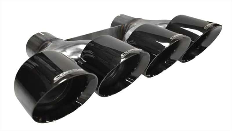 CORSA Performance — Corsa 2014-2020 Chevrolet Corvette 6.2L V8 Quad 45in Polished Black Pro-Series Tip Kit
Exhaust - view 3