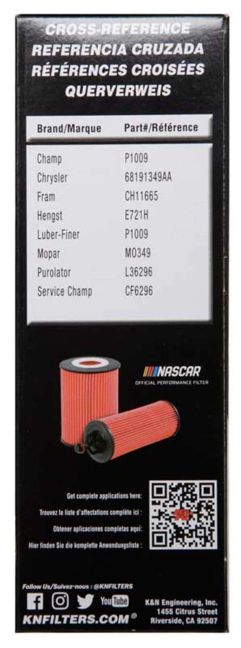 K&N Engineering — K&N Performance Oil Filter for 14-17 Dodge Durango 3.6L / 14-17 Jeep Grand Cherokee 3.6L - view 9