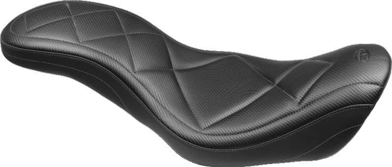 Mustang Motorcycle — Mustang 14-17 Harley Fat Bob Super Tripper 1PC Seat Carbon - Black - view 2