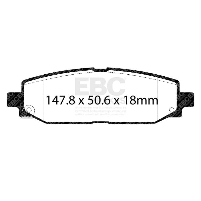 EBC — EBC 2018+ Jeep Wrangler (JL) Ultimax Rear Brake Pads
Disc Brake Pad - view 2