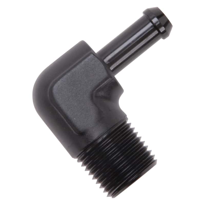 Edelbrock — Edelbrock Hose End 90-Deg 1/2In NPT to 3/8In Barb Black Anodize
KIT PARTS - view 3