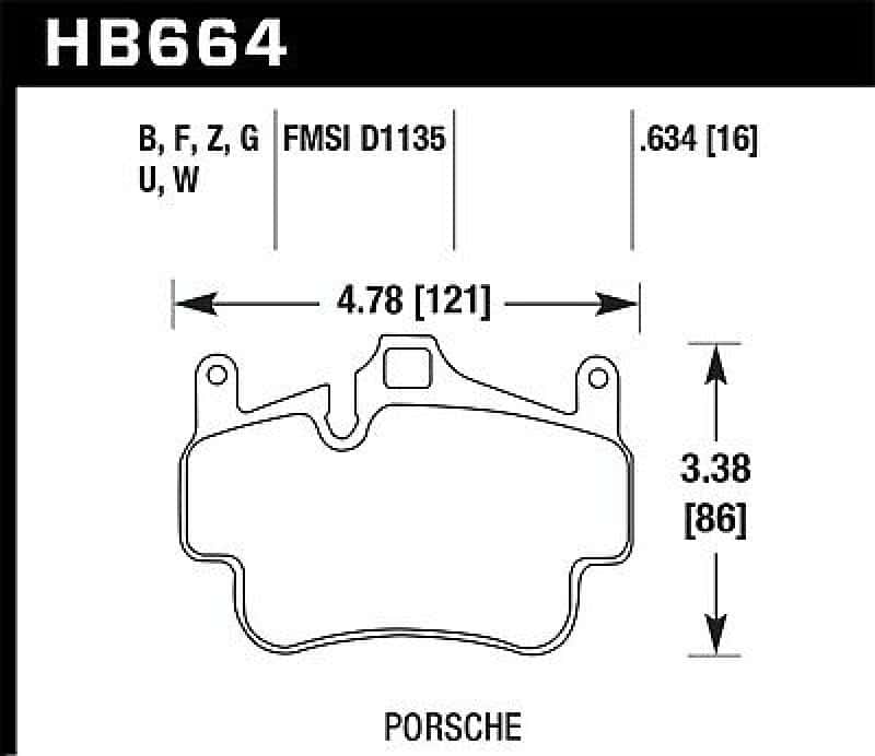 Hawk Performance — Hawk Porsche 911 ER-1 Endurance Racing Brake Pads (Works with Iron/Metal Rotors)
Disc Brake Pad - view 1