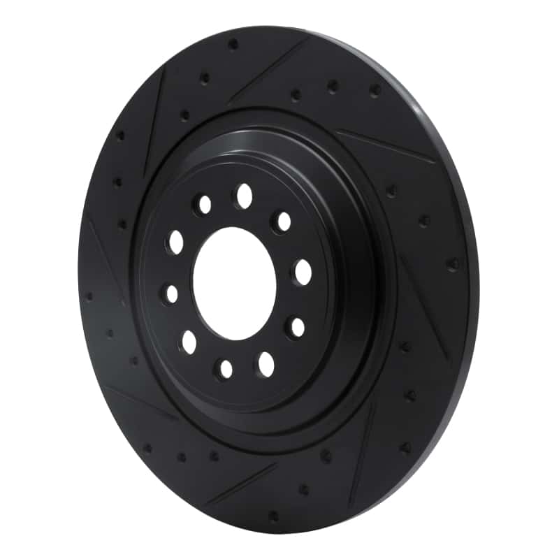 R1 Concepts — R1 14-23 Jeep Cherokee Rear Left Drilled & Slotted Black Brake Rotor
R1 Brake Rotor Drill - view 2