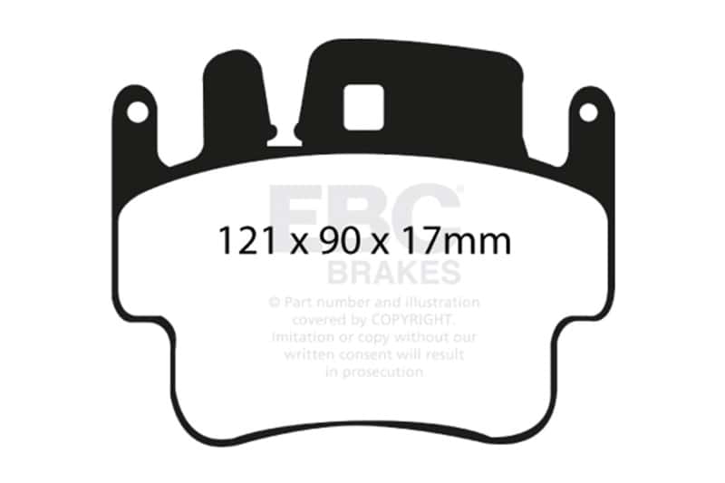 EBC — EBC 98-05 Porsche 911 (996) (Cast Iron Rotor only) 3.4 Carrera 2 Bluestuff Front Brake Pads
Disc Brake Pad - view 4
