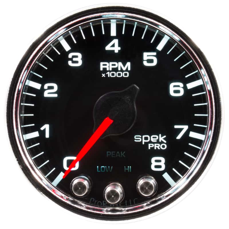 AutoMeter — Autometer Spek-Pro Gauge Tach 2 1/16in 8K Rpm W/ Shift Light & Peak Mem Blk/Chrm
GA 2" 8KRPM BCC SPEK - view 4