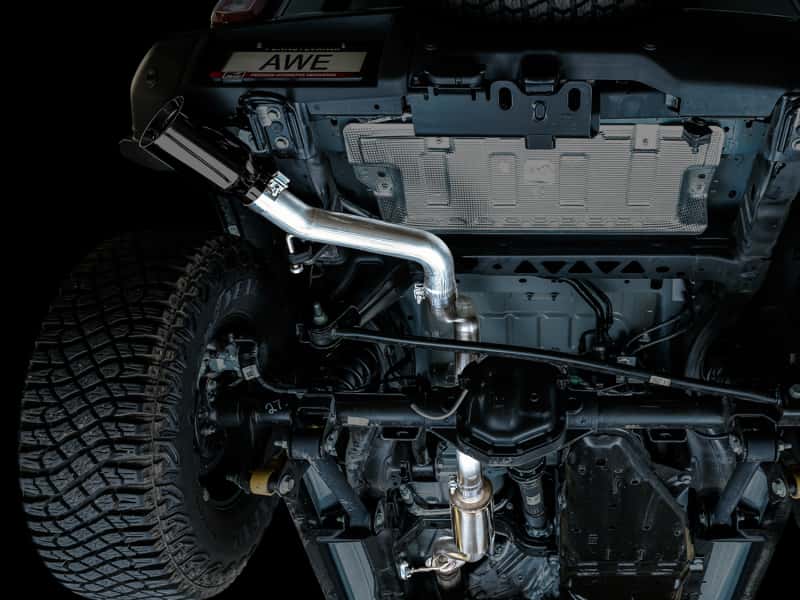 AWE Tuning — AWE Tuning 2021+ Ford Bronco 0FG Single Rear Exit Exhaust w/Diamond Black Tip & Bash Guard
0FG Catback - view 9