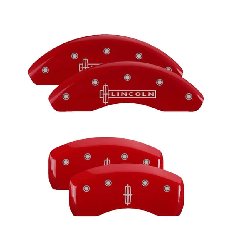 MGP — MGP 4 Caliper Covers Engraved Front Lincoln Engraved Rear Star logo Red finish silver ch
Caliper Covers - view 1