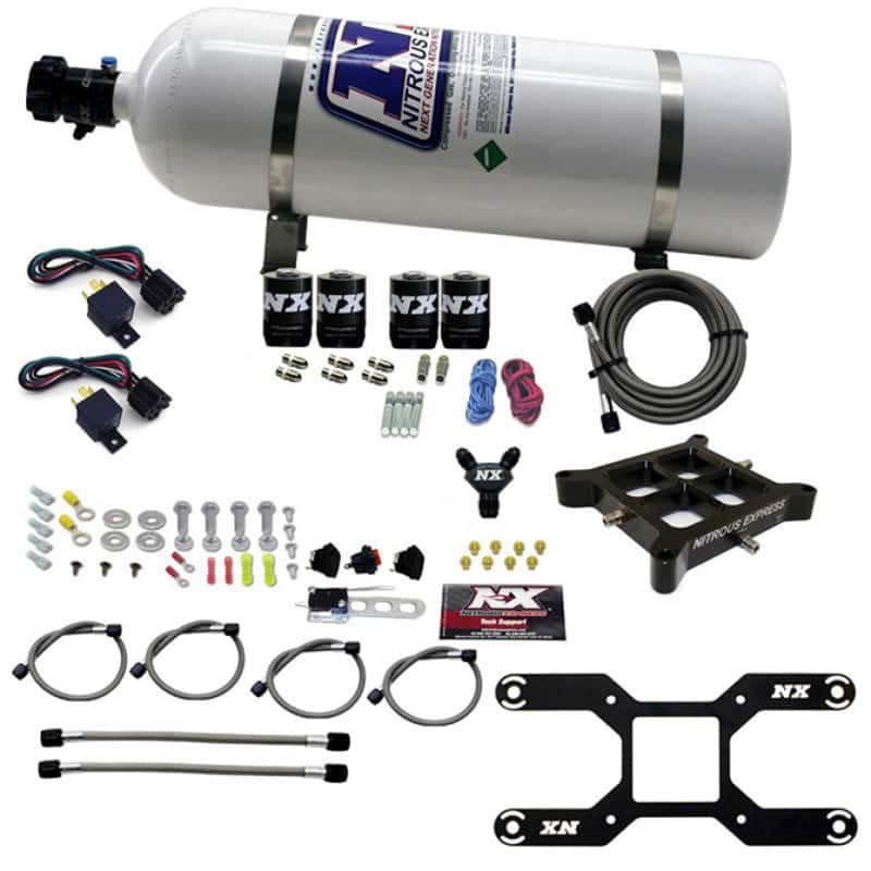 Nitrous Express — Nitrous Express Dry Quad Stage Billet Crossbar Plate System 100-2000hp (4150 Flange) w/15lb Bottle
Injection System Kit - view 1