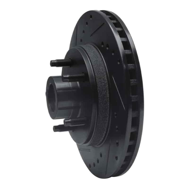R1 Concepts — R1 87-92 Lincoln Mark VII Front Left Drilled & Slotted Black Brake Rotor
R1 Brake Rotor Drill - view 2