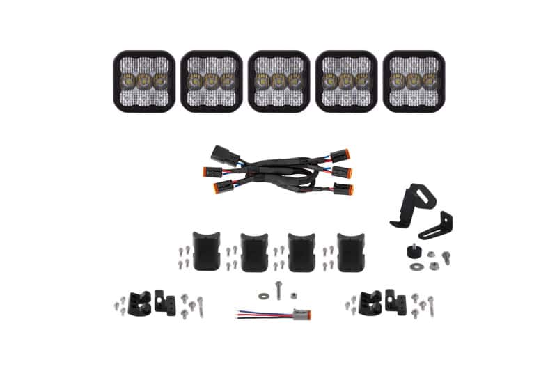 Diode Dynamics — Diode Dynamics SS5 Pro Universal CrossLink 5-Pod Lightbar - White Combo - view 1