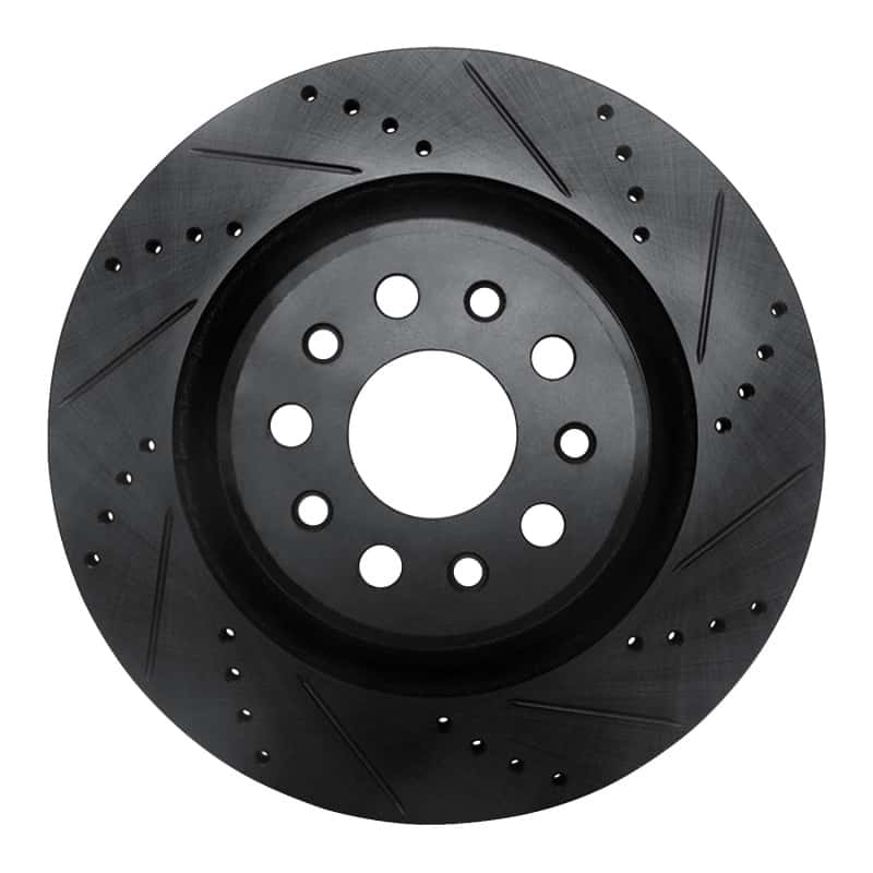 R1 Concepts — R1 2017-2024 Maserati Ghibli Rear Right Drilled & Slotted Black Brake Rotor
R1 Brake Rotor Drill - view 1