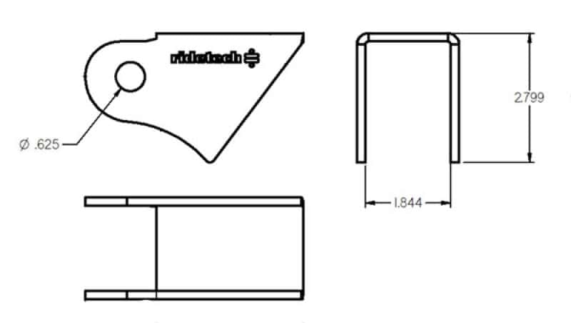 Ridetech — Ridetech Tri Link Frame Rod End Bracket 1-3/4in Wide
Tri Link Frame Bkt. - view 2