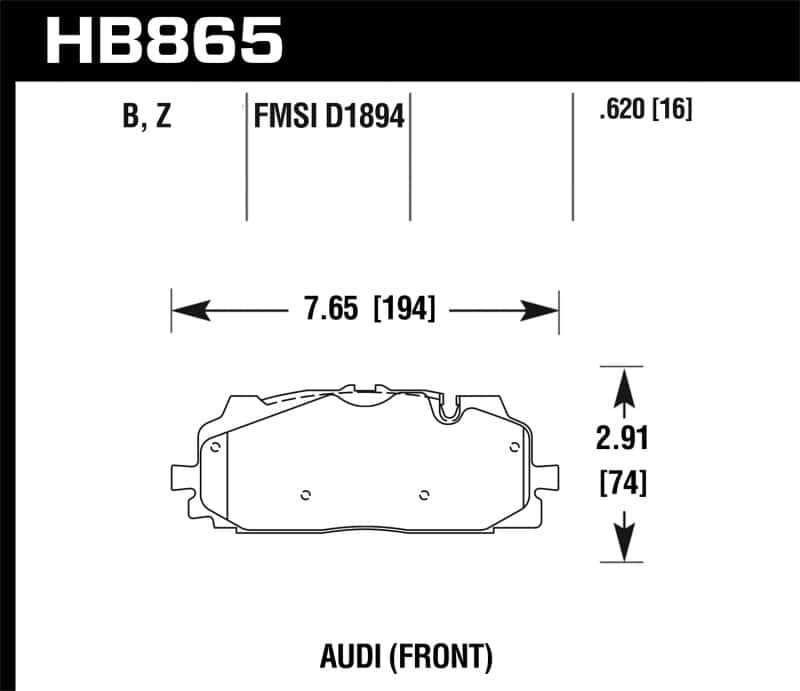 Hawk Performance — Hawk 18-19 Audi S5 HPS 5.0 Front Brake Pads
Disc Brake Pad - view 1