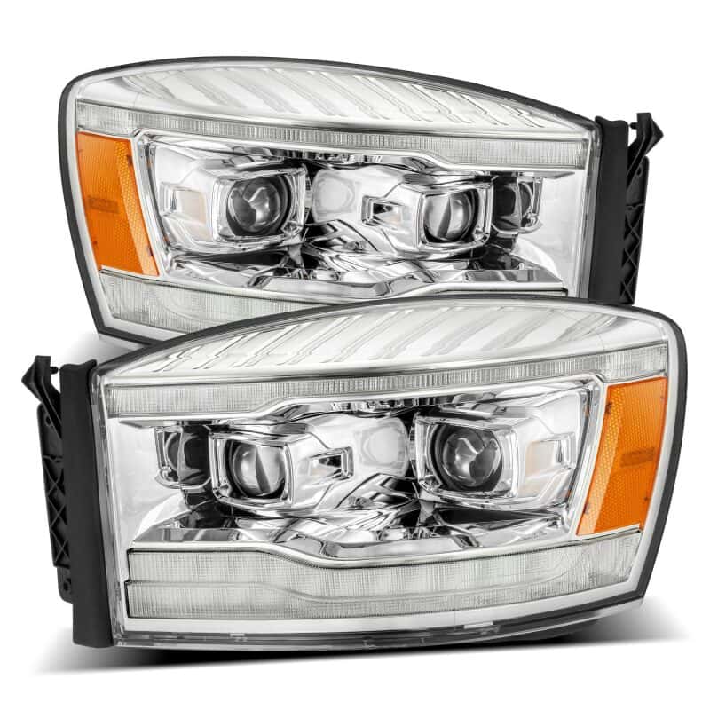 AlphaRex — AlphaRex 06-08 Dodge Ram 1500HD PRO-Series Projector Headlights Plank Style Chrome w/Seq Signal/DRL
Projector Headlights - view 2